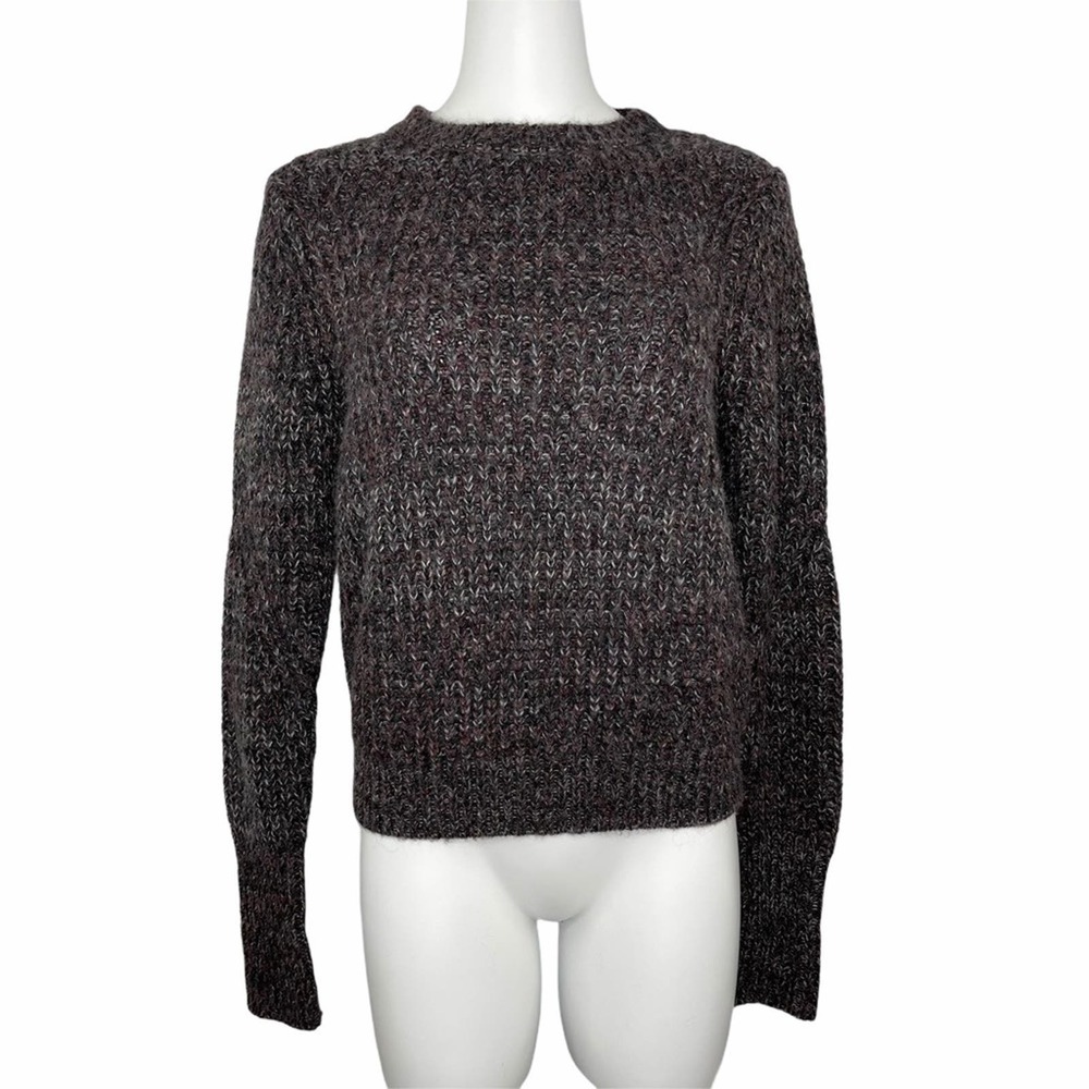 LEITH Wool Mohair Cable Knit Sweater Marled XS